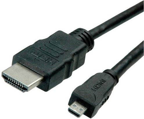 ROLINE HDMI High Speed Kabel mit Ethernet, HDMI ST auf Micro HDMI ST, Farbe: Grün/Schwarz, Länge: 2 m - Bild 1
