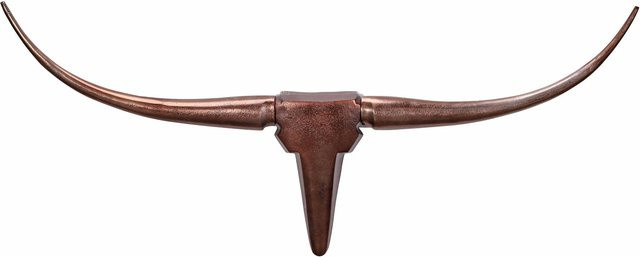 Wanddeko Geweih Bull von KADIMA DESIGN aus Aluminium in Bronze, B: 100 cm, H: 40 cm, T: 6 cm - Bild 1