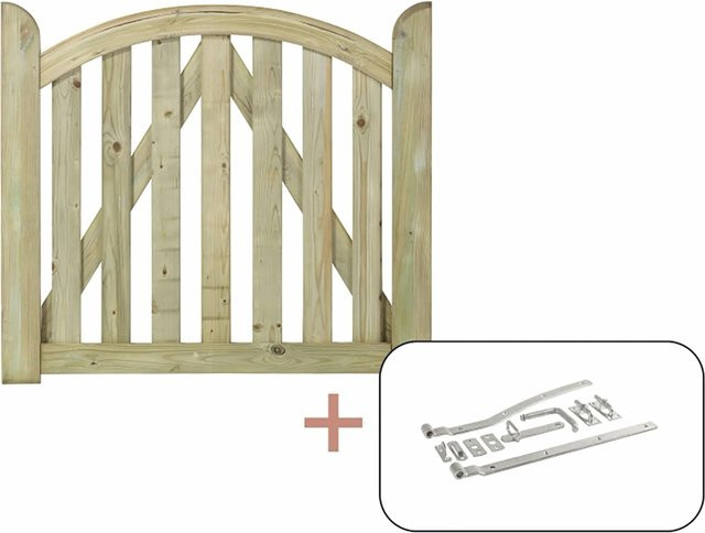 Plus Holz Einzeltor Ligno aus Nadelholz in Braun, Breite: 100 cm, Höhe: 88 cm - Bild 1