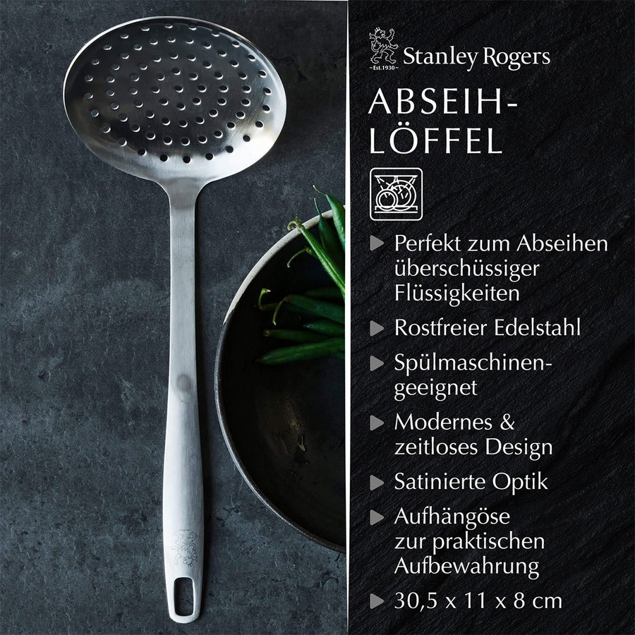 Stanley Rogers Schaumlöffel aus Edelstahl in Silber, Länge: 30,5 cm - Bild 3
