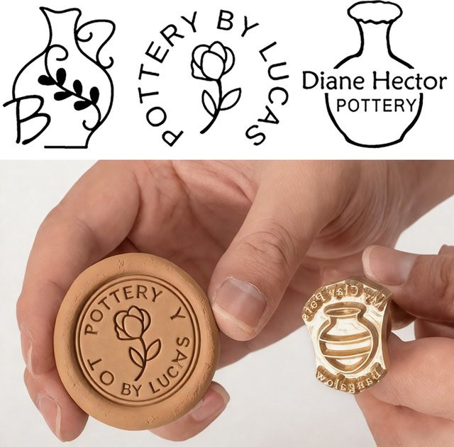Individueller Keramikstempel für Ton mit personalisiertem Logo und Design für Keramik, Seifen und DIY-Projekte - Bild 1