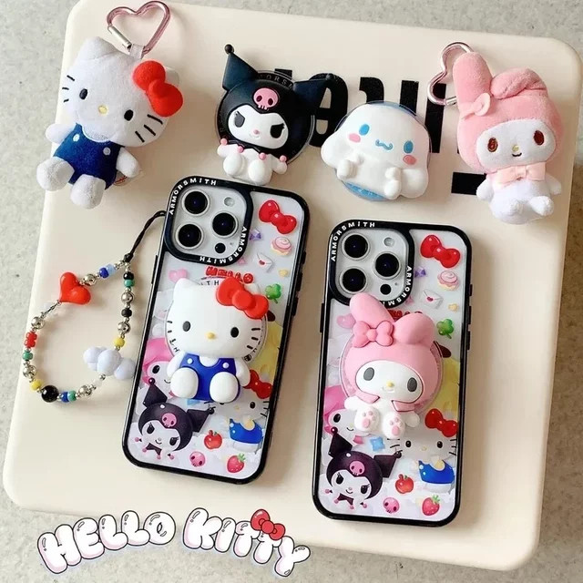 Sanrio MagSafe Magnetischer Handygriff-Ständer mit faltbarem kabellosem Ladehalter für iPhone, Hello Kitty Kuromi My Melody, Multicolour - Bild 1