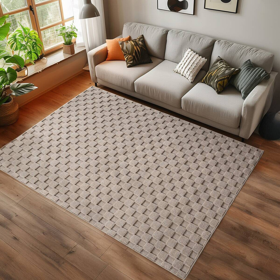 Ayyildiz Kurzflorteppich Helix beige B/H/T: 200 x 0,7 x 290 cm - Bild 2