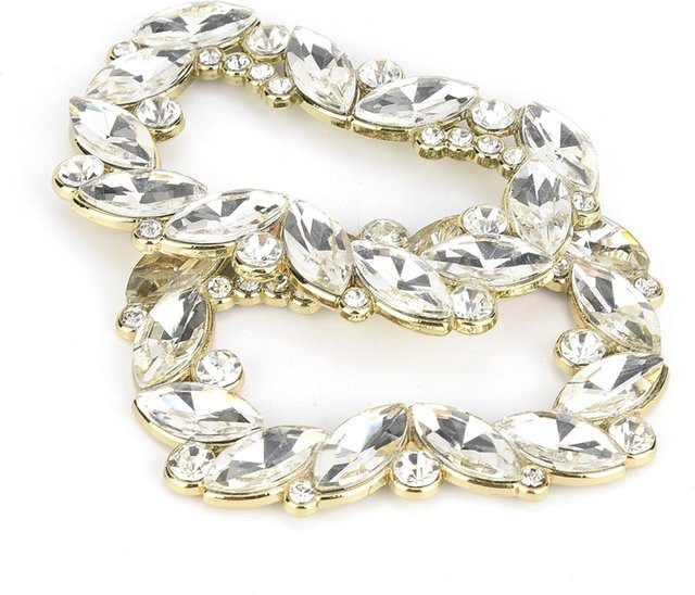 Schuhschnalle Metall, Strass Kristall, weiß - Bild 1