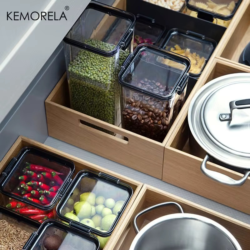 KEMORELA Transparente Frischhaltedosen aus Kunststoff, luftdichte und stapelbare Aufbewahrungsboxen für deine Küche, 460 ml, 700 ml und 1300 ml - Bild 3