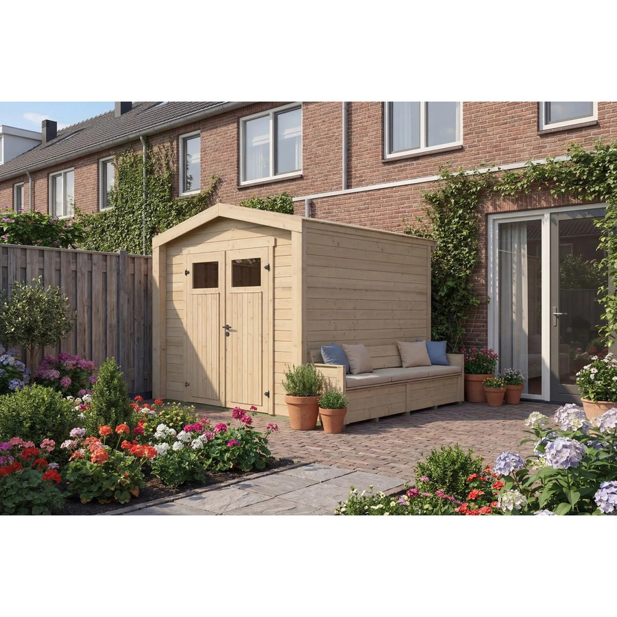 Weka Holz-Gartenhaus Killarney mit Satteldach in Braun, B/T/H: 294 x 248 x 246 cm - Bild 2