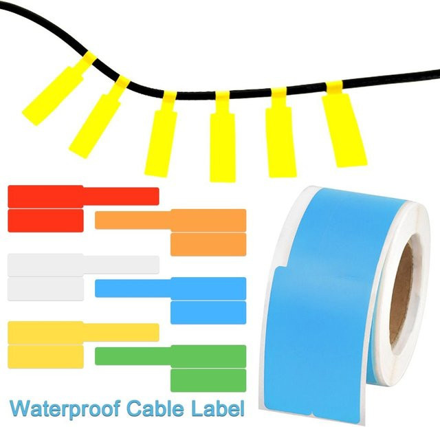 100 Stück wasserdichte Kabelmarkierungsetiketten in Weiß, selbstklebende Laserdrucker Aufklecker für Draht und Netzwerk, A4 Format - Bild 1