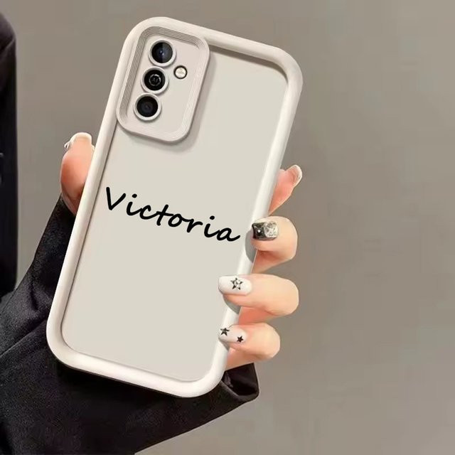 Individuelle DIY-Texthülle für Samsung Galaxy S25 Edge S24 S23 S22 S21 5G in Schwarz oder Transparent - Bild 1