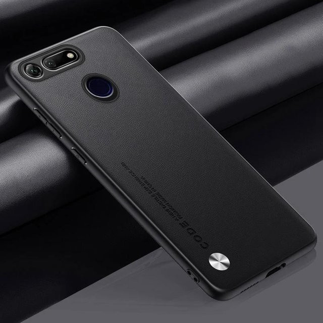 Luxuriöse PU-Lederhülle in Schwarz für Honor View 20, Honor 20 Pro und Honor 20S mit mattem Silikon-Schutz - Bild 1