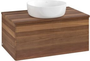 V&B Waschtischunterschrank Antao mit Beleuchtung in Walnut, B/T/H: 80 x 36 x 50 cm - Bild 1