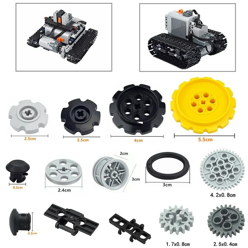 Yiran toy Technische Komponenten Panzerkette Massenkette Glied Kette Zahnrad Lauffläche Bauende Ziegel für 3-6 Jahre - Bild 2