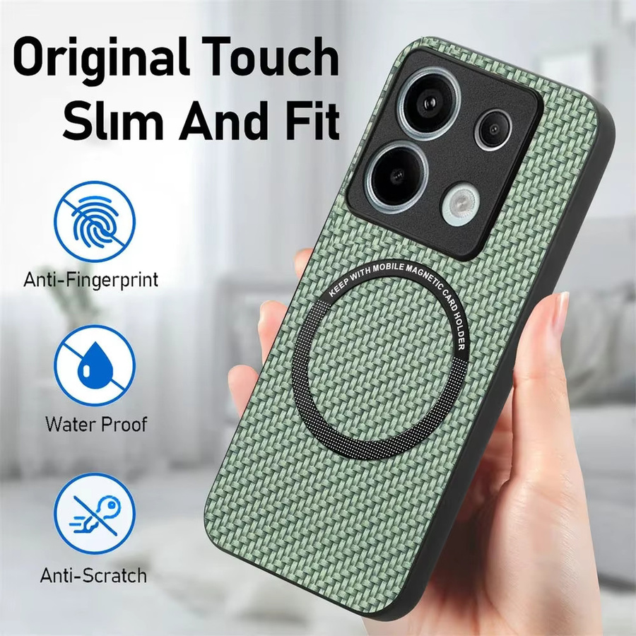 Luxus Magnet Wireless Charge Schutzhülle für Xiaomi Redmi Note 15 14 13 12 11 Pro Plus 5G sowie Redmi 15C 14C 13C 12s in Braun und Grün - Bild 5