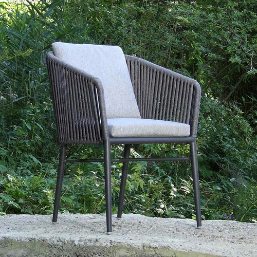 Acamp Stapelsessel-Set Manhattan 4er Set aus pulverbeschichtetem Aluminium mit Auflagen in Anthrazit Grau - Bild 4