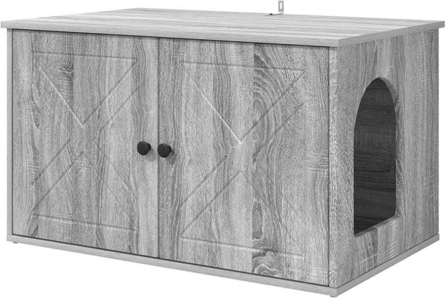 vidaXL Katzenhaus aus Holzwerkstoff in Grau Sonoma, B/T/H: 85 x 55 x 50 cm - Bild 1
