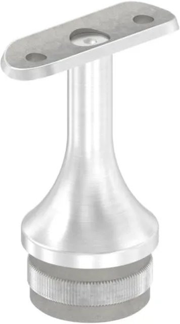 FeNau Pfostenstütze mit Halteplatte für Rundrohr Ø 42,4 mm und Stopfen für 42,4 x 2,0 mm aus Edelstahl in Silber - Bild 1