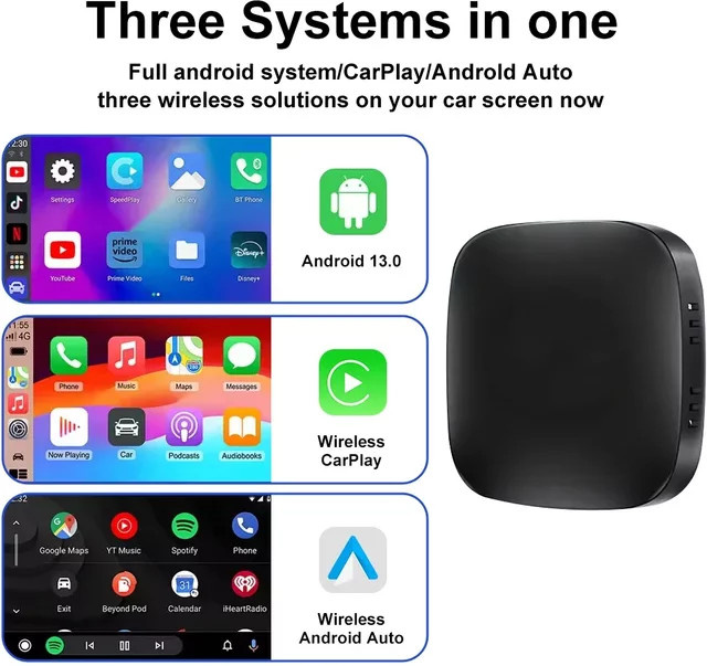 FLIXIVI Android 13 CarPlay AI Box für Netflix und YouTube zur kabellosen Nutzung von Android Auto und CarPlay - Bild 1