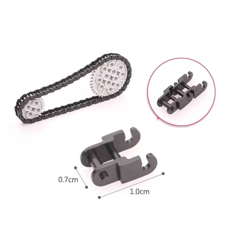 Wishiot Gliederkette Schwarz aus Kunststoff für MOC Bausteine und Fahrzeug-Modelle - Bild 3