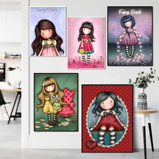 Santoro Gorjuss Selbstklebender Anime-Poster Aufkleber in Mehrfarbig für deine DIY-Raumdekoration - Bild 1