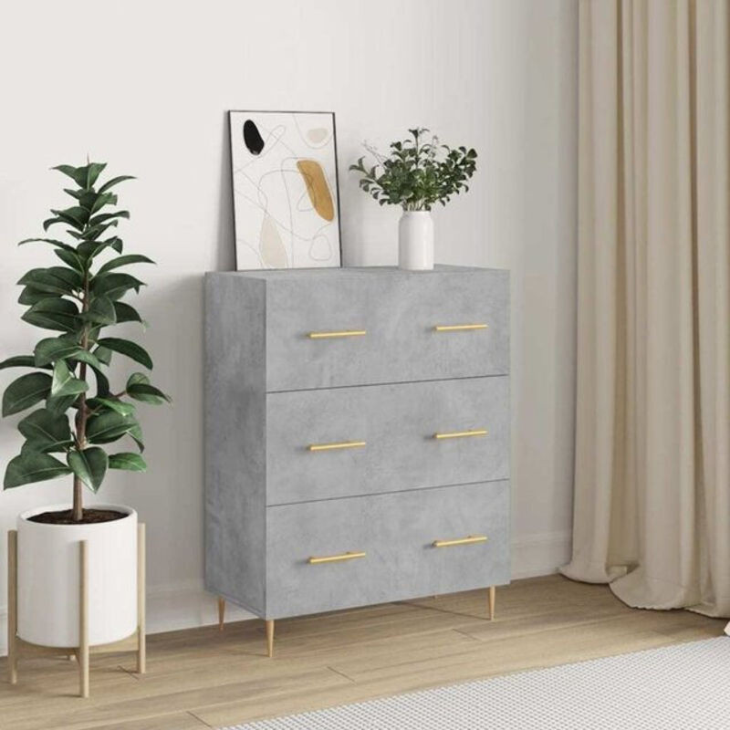 Modernes Sideboard Vidaxl in Grau aus Holzwerkstoff und Metall, B/T/H: 69,5 x 34 x 90 cm - Bild 1