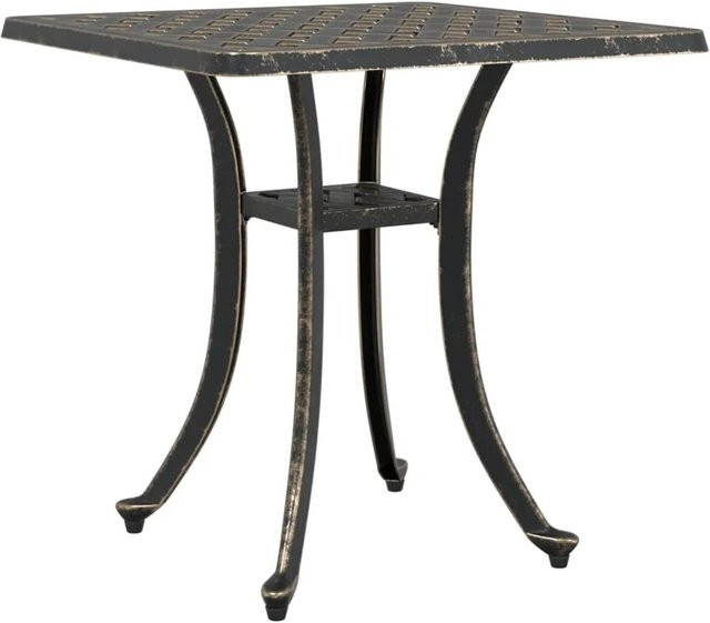 vidaXL Gartentisch aus Aluminiumguss in Bronze, quadratisch und UV-beständig, B/T/H: 53 x 53 x 53 cm - Bild 1