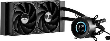VEVOR AIO CPU-Wasserkühler in Schwarz mit 120-mm-PWM-Lüftern und Display für Intel LGA 1700/1200/2011/1366/115X und AMD AM4/AM5 - Bild 1
