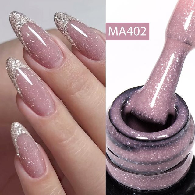 MEET ACROSS Nude Jelly Nail Art Gel, 7 ml, Schimmernd, Rosa Lila - Bild 1