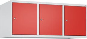 C+P Aufsatzschrank 7035/3020 mit 3 Abteilen und Zylinderschloss, Farbe: Verkehrsrot, B/T/H: 120 x 50 x 50 cm - Bild 1
