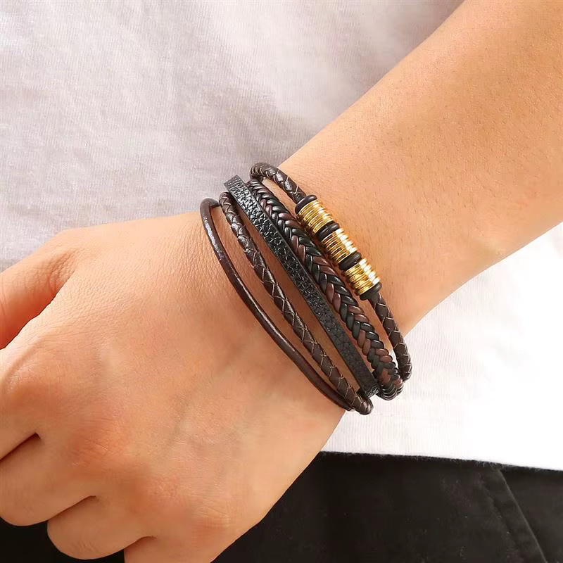 SEVENWELL Armband Leder, mehrschichtig, Herren - Bild 2