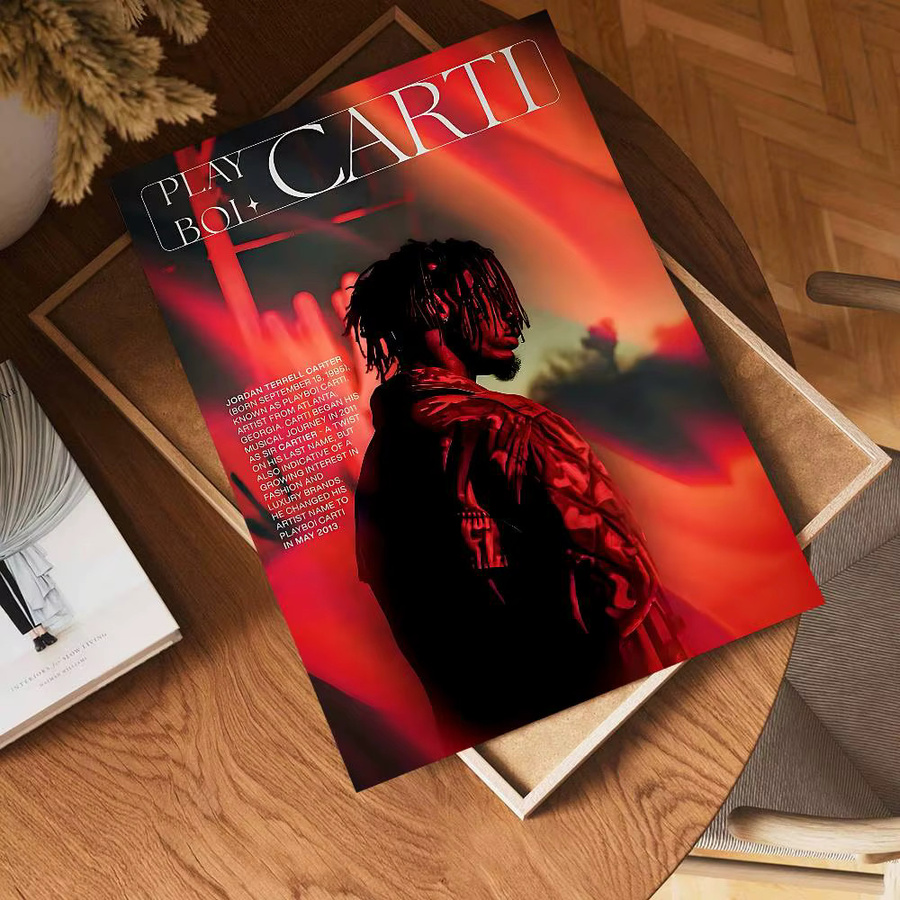 Wasserfester selbstklebender Kunstposter Aufkleber O-Opium Rap Playboi Carti in Schwarz - Bild 5