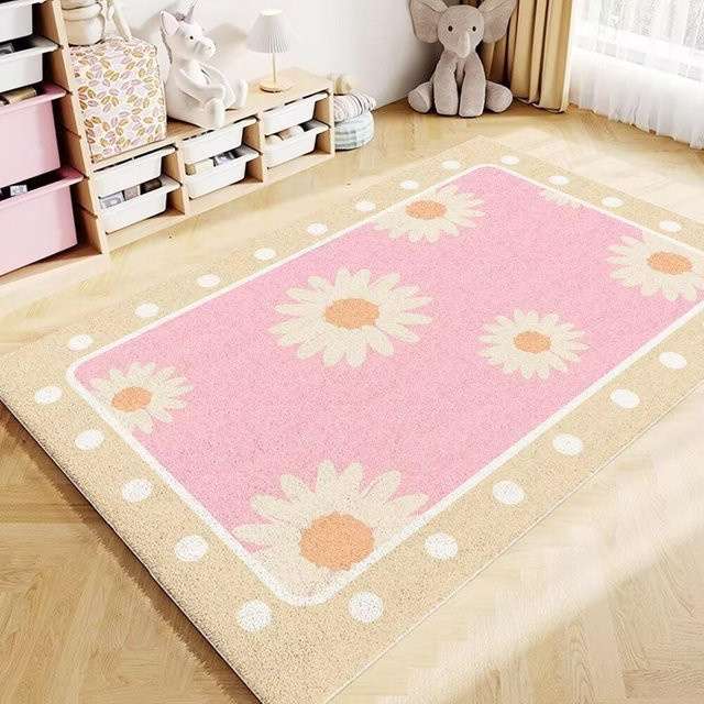 Moderner Teppich in Pink, minimalistisches Design aus Polyester, rutschfest und pflegeleicht, B/T: 140 x 200 cm - Bild 1