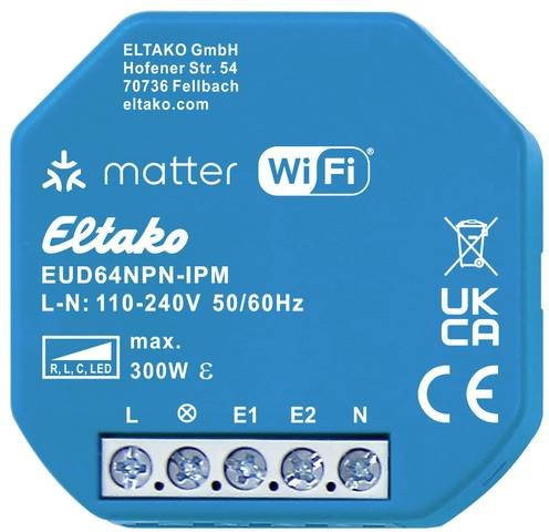 Eltako EUD64NPN-IPM Dimmaktor Unterputz mit WiFi für LED, kompatibel mit Amazon Alexa, Google Assistant und Apple HomeKit, Blau - Bild 1