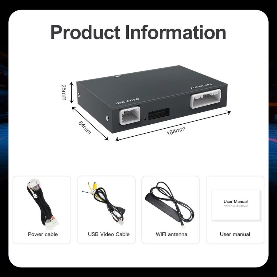 REEIIO Drahtlose CarPlay und Android Auto Box mit GPS-Navigation in Schwarz für Toyota CHR RAV4 Highlander Tundra Sienna Prius Yaris Camry - Bild 5