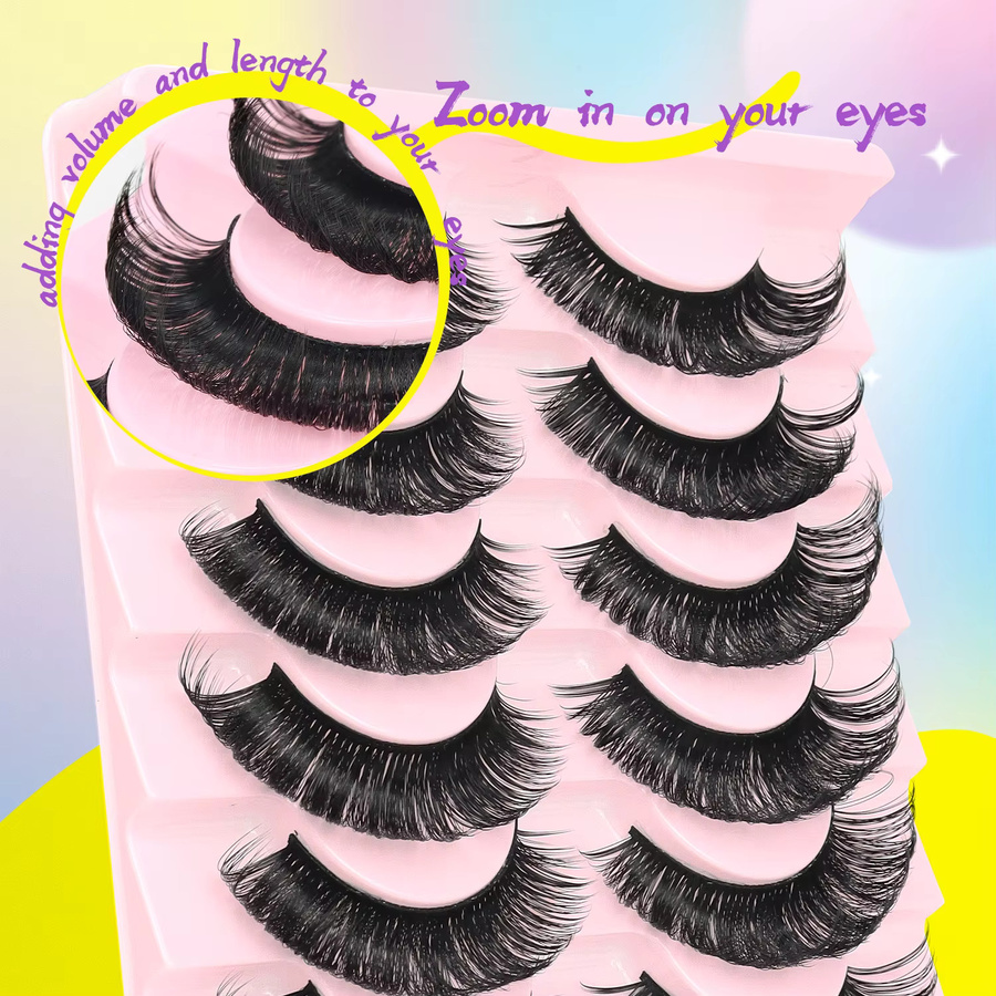 JIYOONJI Falsche Wimpern, Super Mirror D Curly, 10 Paar, Unisex - Bild 5