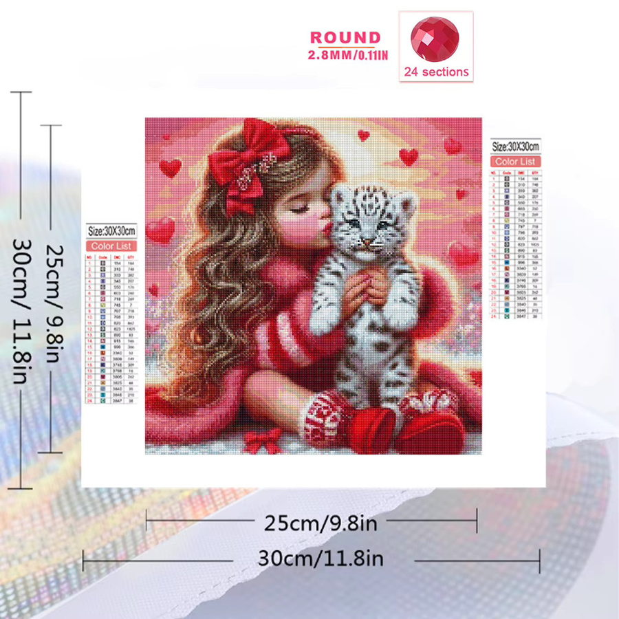 EverShine Diamond Mosaic Portrait Character Kit DIY Stickerei mit rundem Diamantgemälde Tiger in Multicolour, B/T/H: 20 x 20 x 20 cm - Bild 2