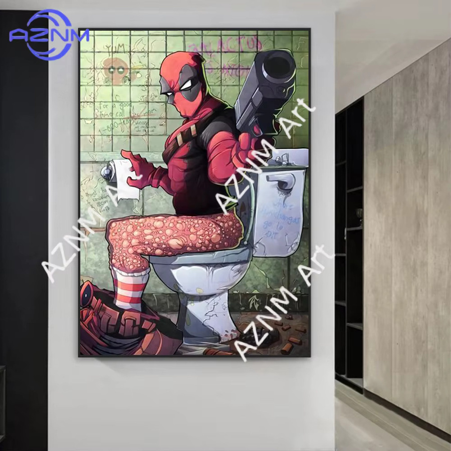 KAYOU Leinwandgemälde Marvel Comics Avengers Superhelden Spiderman Deadpool Captain America als Wanddekoration in Multicolour - Bild 2