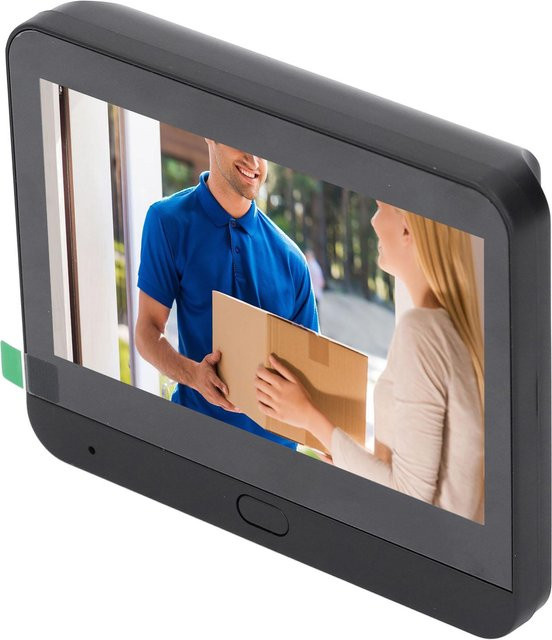 Fishine Intelligente visuelle Türklingel mit 4,3 Zoll Farbbildschirm, 1080P Auflösung, 120 Grad Sichtfeld und Wi-Fi, Schwarz - Bild 1