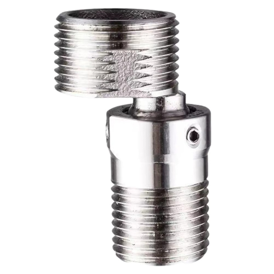 Duscharmatur-Adapter aus Edelstahl in Chrom, 360 Grad drehbarer abgewinkelter Fuß mit Wandmontage, Duschventil-Eckwinkel in Silber - Bild 6