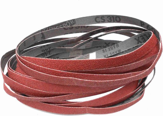 Klingspor Schleifbänder CS310XF für Metall und Holz, Korn 80, B: 9 cm, L: 53,3 cm, 25 Stück, Rot - Bild 1