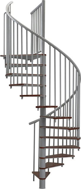 Minka Spindeltreppe Switch Spiraltreppe aus Holz in Walnuss-Grau mit einem Durchmesser von 160 cm für eine Raumhöhe bis 295 cm - Bild 1