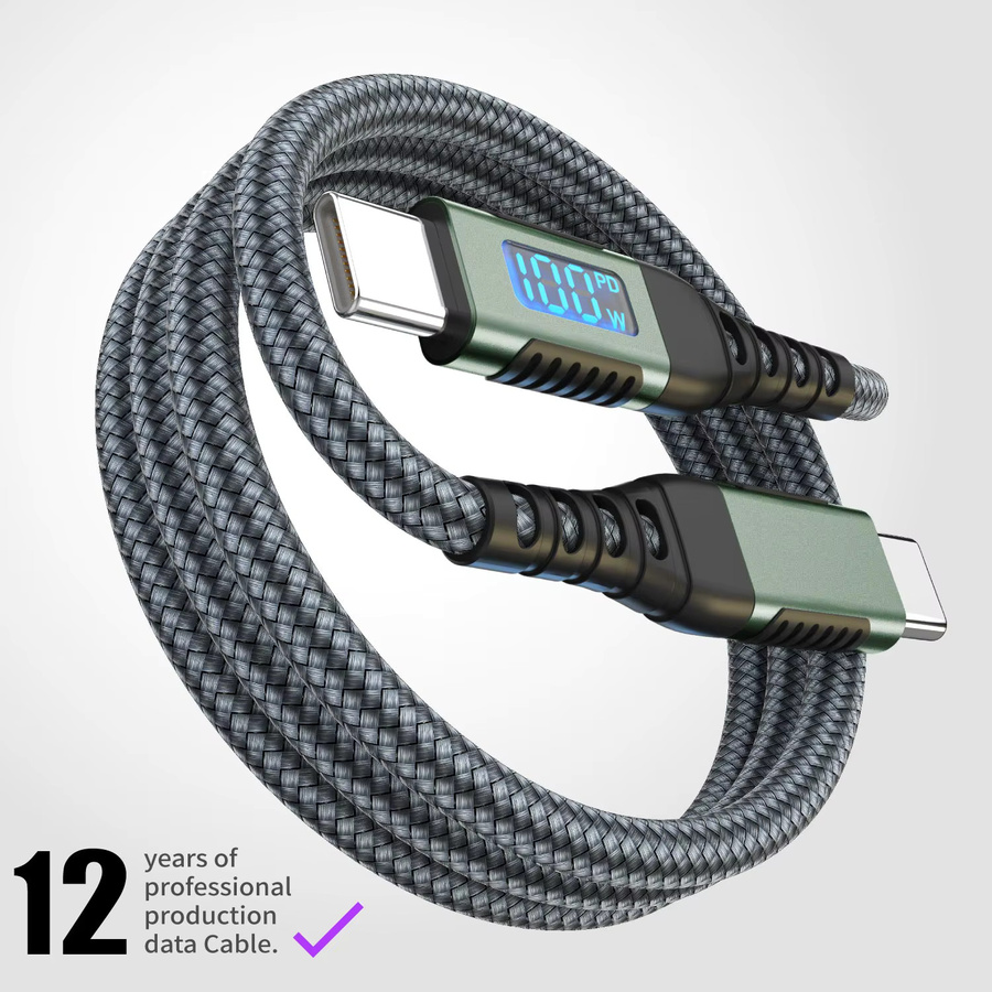 KakuuCa USB-C zu USB-C Kabel, 100W Ladekabel in Grün für iPhone 17/16/15, MacBook, iPad, Dell XPS und Samsung Galaxy S25/S24 - Bild 2