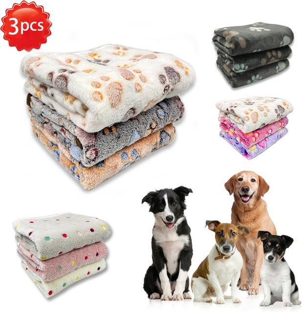 Tianqierpet Kuschelige Fleece Decke für Hunde und Katzen in Mehrfarbig für den Winter - Bild 1
