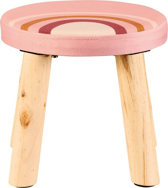 LIVARNO HOME Kinderhocker mit Aufbewahrung und Holzfüßen in Regenbogen-Design, mehrfarbig - Bild 1