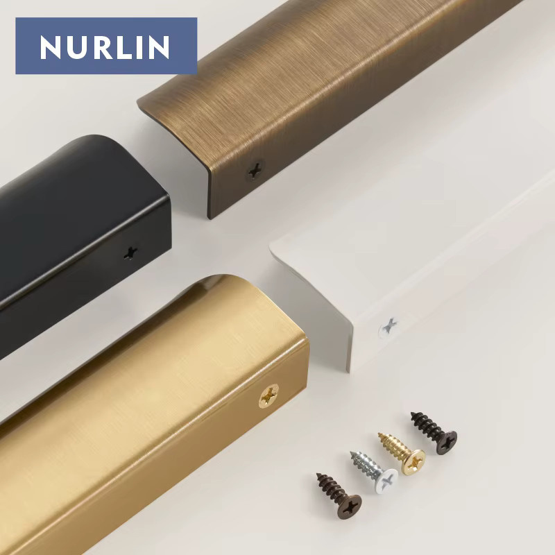 Nurlin Möbelgriff Brass Fold Short Edge Pull Handle aus Messing in Antik-Optik - Bild 2