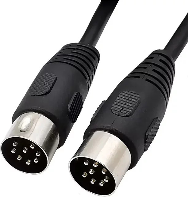 BSN DIN 8-Pin Stecker-zu-Stecker Audiokabel in Schwarz für Lautsprecher, Computer und Fernseher - Bild 1