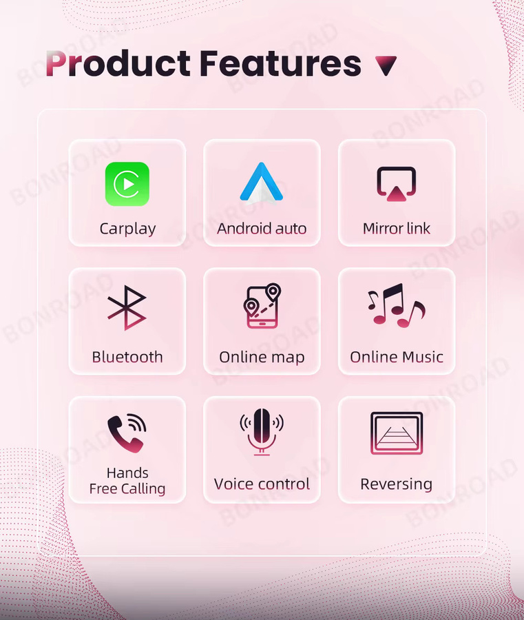 BONROAD Drahtlose CarPlay und Android Auto Interface Adapter Box für Audi A8 2012-2018 mit Bluetooth, GPS und Spiegel Link in Schwarz - Bild 5
