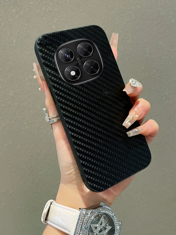 Xiaomi Handyhülle aus Kunstleder mit Carbonfaser-Streifen in Schwarz für Redmi Note 11 11S 12 12S 13 14 15 4G 5G Pro Plus - Bild 4