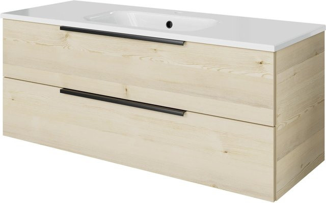 Pelipal Badmöbel-Set Quantum 07 in Polar Pinie mit Waschtisch und Waschtischunterschrank, Breite: 121 cm, Tiefe: 46 cm, Höhe: 48 cm - Bild 1