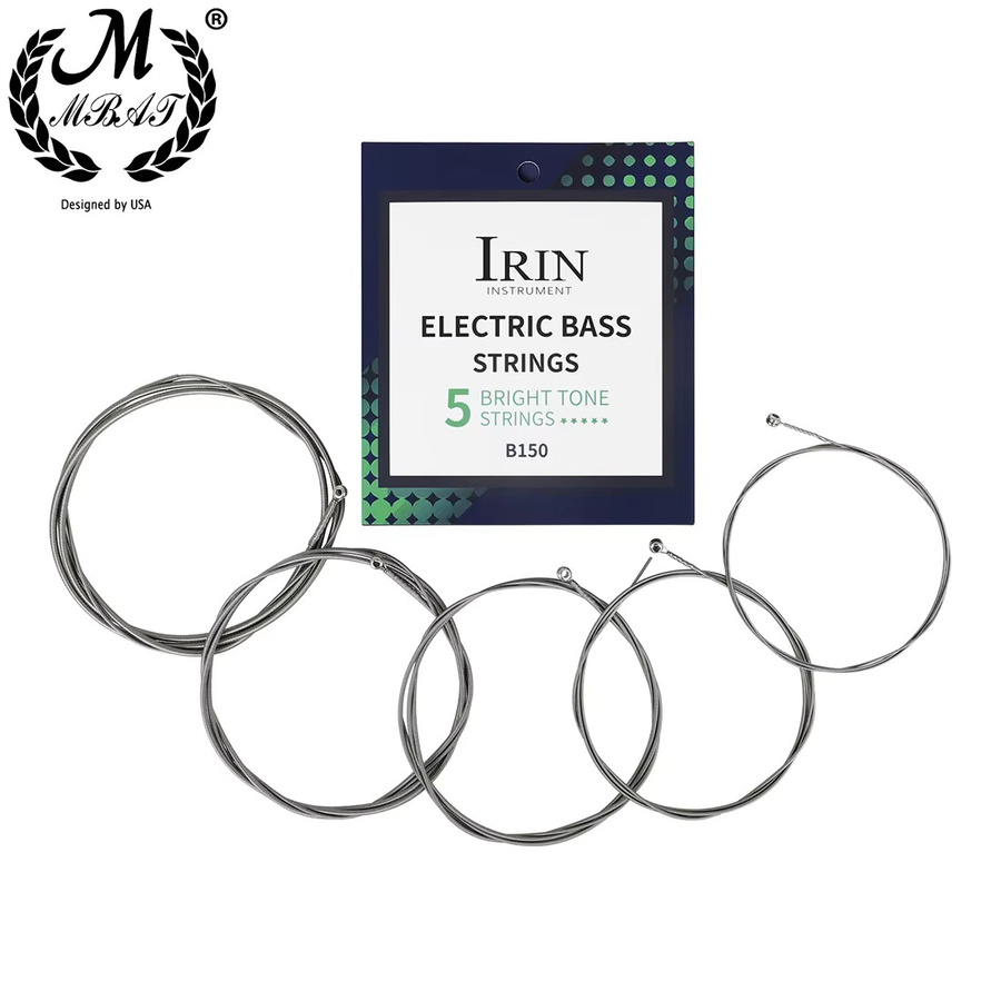 M MBAT E-Bass Saiten mit 5 Saiten, Nano-Beschichtung, Nickellegierung, Farbe: Silber - Bild 3