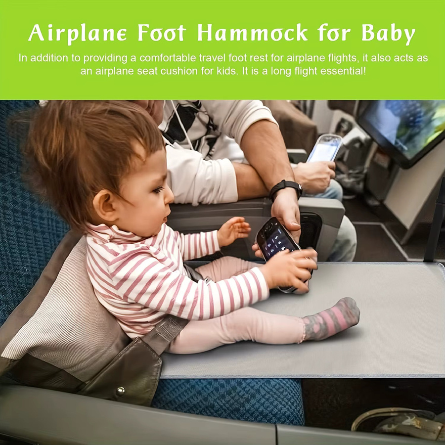 Flugzeug Fußstütze für Kinder und Kleinkinder als Sitzverlängerung und Fußhängematte in Grau - Bild 2