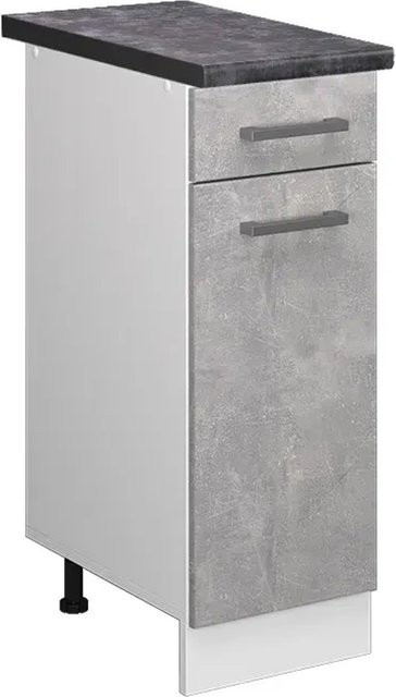Vicco Küchenunterschrank R-Line Schubladenschrank in Beton/Weiß/Anthrazit, B: 30 cm, H: 81,6 cm, T: 60 cm - Bild 1